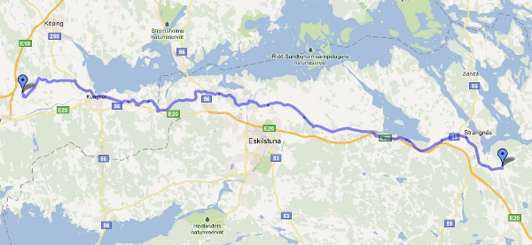 Dag 2, från Strängnäs via småvägar till Sörby Herrgård utanför Arboga