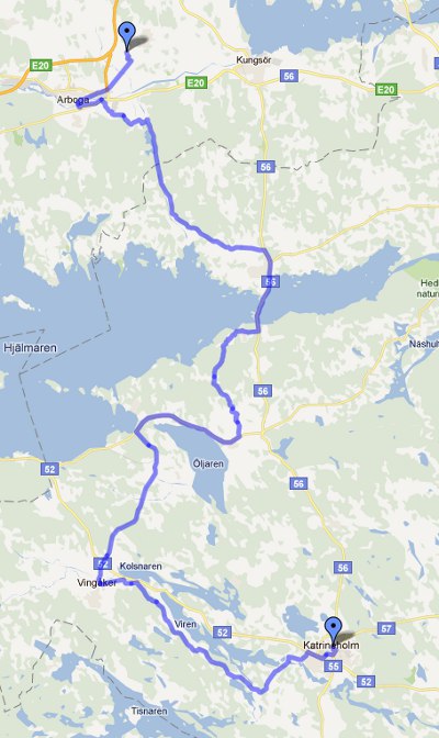 Tredje cykeldagen, vi unnade oss lite omvägar mot Katrineholm.